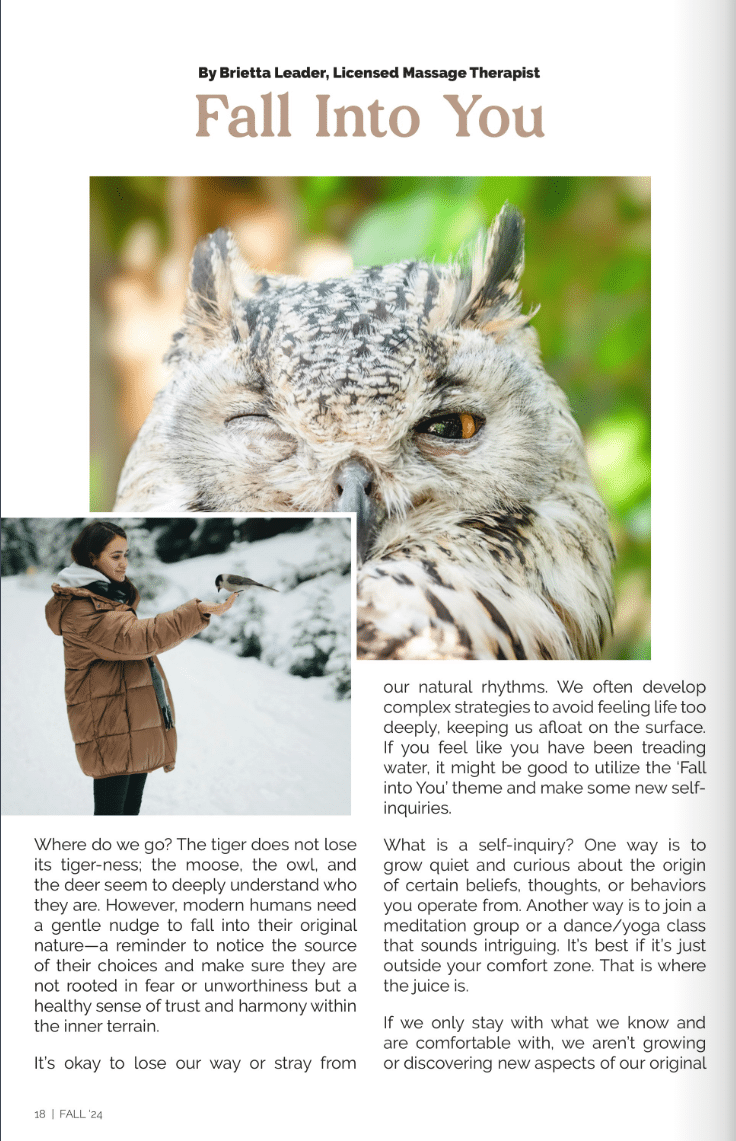 Fall Into You Edition - Owl Page - Local Advertising Magazine